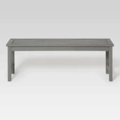 Ravenscroft Modern Boho Acacia Wood Slat Top Outdoor Dining Bench - Gray Wash - Saracina Home -Sunnydaze Decor Store GUEST 28a837eb 59ee 4062 beb1 fa99fffdaa10