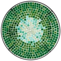 Teal Island Designs Modern Black Round Outdoor Accent Side Table 14" Wide Green Mosaic Front Porch Patio House Balcony Deck Shed -Sunnydaze Decor Store GUEST 28abeb5b 70de 4a08 b715 3e0934d17b0f