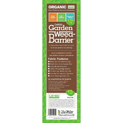 DeWitt NAT4300 4 X 300 Ft All Natural Organic Biodegradable Paper Mulch Garden Weed Control Barrier 3 DeWitt NAT4300 4 X 300 Ft All Natural Organic Biodegradable Paper Mulch Garden Weed Control Barrier
