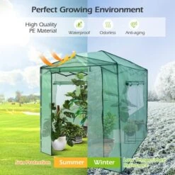 Costway 6'x 8' Portable Walk-in Greenhouse Pop-up Folding Plant Gardening W/Window -Sunnydaze Decor Store GUEST 2942a700 4cf5 4167 8506 77d0e8032a12