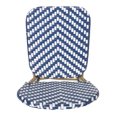 Picardy 3pc Outdoor Aluminum French Bistro Set - Navy/White/Bamboo - Christopher Knight Home 10 Picardy 3pc Outdoor Aluminum French Bistro Set - Navy/White/Bamboo - Christopher Knight Home - Image 8