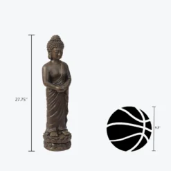 LuxenHome 27.6" Brown MgO Meditative Standing Buddha Garden Statue -Sunnydaze Decor Store GUEST 29519e71 08af 4c0e 82e3 8be5e547ab86