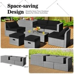 Tangkula 8 Pieces All-Weather PE Rattan Patio Furniture Set Outdoor Space-Saving Sectional Sofa Set With Storage Box -Sunnydaze Decor Store GUEST 2a4b05e2 8c5c 4338 bd87 c5bf1b6d8475