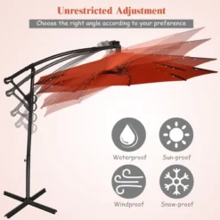 Costway 10FT Patio Offset Umbrella Solar LED 360degrees Rotation Orange 15 Costway 10FT Patio Offset Umbrella Solar LED 360degrees Rotation Orange -Sunnydaze Decor Store GUEST 2a50e630 36c0 475e be13 33aaf955e920