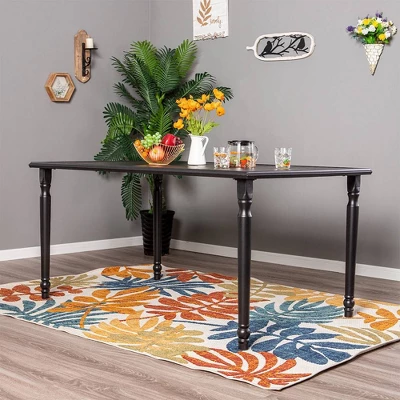 Outdoor Steel Rectangle Dining Table With 1.77" Umbrella Hole - Captiva Designs 5 Outdoor Steel Rectangle Dining Table With 1.77" Umbrella Hole - Captiva Designs - Image 3