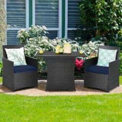 Costway 3PCS Patio Rattan Furniture Set Cushion Sofa Armrest Garden Deck -Sunnydaze Decor Store GUEST 2aaa446c 5934 4d13 9d2f a13c3879718e