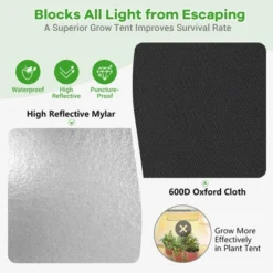 Costway 5x5 Grow Tent, 60''x60''x80'' High Reflective Mylar W/Observation Window GrayBlack 14 Costway 5x5 Grow Tent, 60''x60''x80'' High Reflective Mylar W/Observation Window GrayBlack -Sunnydaze Decor Store GUEST 2ab694a8 3728 4ace ae4f 74762e022c9d
