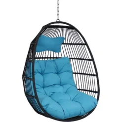 Sunnydaze Decor Sunnydaze Outdoor Resin Wicker Julia Hanging Basket Egg Chair Swing With Cushions And Headrest - 2pc -Sunnydaze Decor Store GUEST 2ae750d8 7473 4400 a834 503b5b8b538e