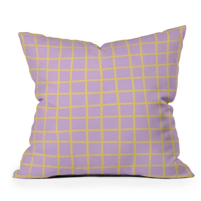 Maria Creative Windowpane Outdoor Throw Pillow Lavender/Lemon - Deny Designs 8 Maria Creative Windowpane Outdoor Throw Pillow Lavender/Lemon - Deny Designs - Image 6