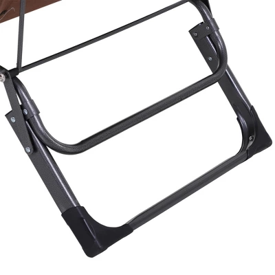 Outsunny 2-in-1 Folding Patio Lounge Chair W/ Pillow, Outdoor Portable Sun Lounger Reclining To 120°/180°, Oxford Fabric 6 Outsunny 2-in-1 Folding Patio Lounge Chair W/ Pillow, Outdoor Portable Sun Lounger Reclining To 120°/180°, Oxford Fabric - Image 4