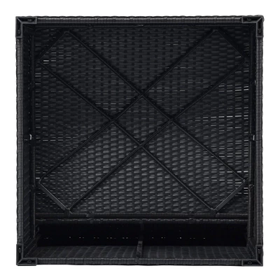 10pc Wicker Patio Sectional Seating Set With Cushion - Black/Beige - GODEER 14 10pc Wicker Patio Sectional Seating Set With Cushion - Black/Beige - GODEER - Image 12