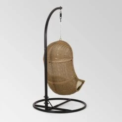Ripley Outdoor Wicker Hanging Chair With Stand - Light Brown/Beige - Christopher Knight Home 15 Ripley Outdoor Wicker Hanging Chair With Stand - Light Brown/Beige - Christopher Knight Home -Sunnydaze Decor Store GUEST 2c0de9f9 f8fa 4ad0 9ef7 673c04d530bc