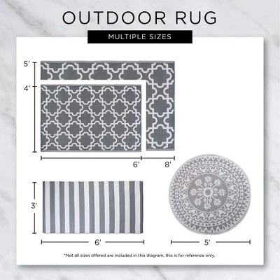 DII Design Imports Indoor Outdoor 3 X 6 Ft Reversible Lattice Woven Rectangular Runner Rug For Decks, Patios, Living Rooms, & Kitchens, Black & White 4 DII Design Imports Indoor Outdoor 3 X 6 Ft Reversible Lattice Woven Rectangular Runner Rug For Decks, Patios, Living Rooms, & Kitchens, Black & White - Image 2