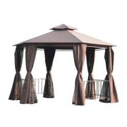 Outsunny 13' X 13' Outdoor Patio Gazebo Canopy Pavilion With Removable Mesh Netting, Curtains, Double Tiered Roof, UV Protection & Large Floor Space -Sunnydaze Decor Store GUEST 2c93159a 1693 47c1 9a28 bd10b6c4d686
