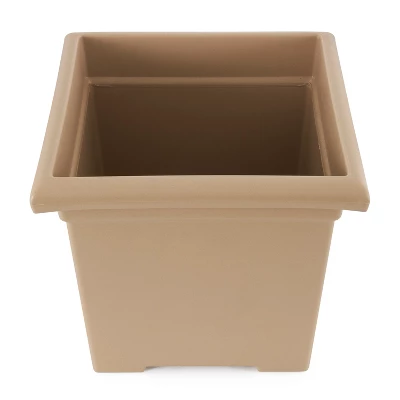 HC Companies ROS15500A34 13.25 Inch Deep By 15.5 Inch Wide Outdoor Square Accent Planter For Flowers, Vegetables, And Succulents, Sandstone Tan 5 HC Companies ROS15500A34 13.25 Inch Deep By 15.5 Inch Wide Outdoor Square Accent Planter For Flowers, Vegetables, And Succulents, Sandstone Tan - Image 3