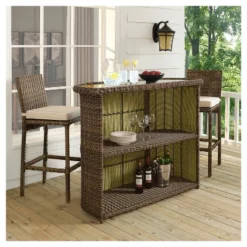 Bradenton Outdoor Wicker Bar - Crosley -Sunnydaze Decor Store GUEST 2cc7b1e9 f2ac 4d3e bd26 44187073d2a6