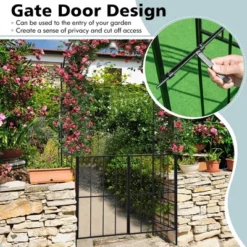 Costway Garden Arch Arbor Trellis With Gate 7.5 Ft Patio Archway Pergola For Wedding -Sunnydaze Decor Store GUEST 2ccd477e 0cef 4d64 97aa c8a168b892f3