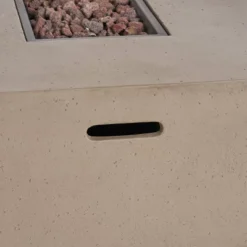 Perla 5pc Acacia Wood Sofa With Rectangular Fire Table - Teak/Cream/Light Gray - Christopher Knight Home -Sunnydaze Decor Store GUEST 2d2a0d7b 34c5 4a86 b9be a8e491db7b47