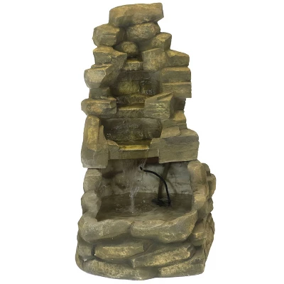 Sunnydaze Decor Sunnydaze 37"H Electric Fiberglass Stone Falls Waterfall Outdoor Water Fountain 10 Sunnydaze Decor Sunnydaze 37"H Electric Fiberglass Stone Falls Waterfall Outdoor Water Fountain - Image 8