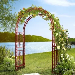 Evergreen Montebello Iron Garden Arbor, Americana Red- 53 X 84 X 23 Inches Fade And Weather Resistant Outdoor Decor 15 Evergreen Montebello Iron Garden Arbor, Americana Red- 53 X 84 X 23 Inches Fade And Weather Resistant Outdoor Decor -Sunnydaze Decor Store GUEST 2d9bb3f3 104d 466d a602 27ff018ebb36