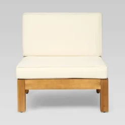 Brava 4pc Acacia Modular Sofa And Table Set - Teak/Beige - Christopher Knight Home -Sunnydaze Decor Store GUEST 2e836f23 f30f 4b40 b5d5 2cc54255976a