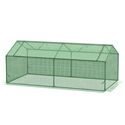 Outsunny 71" X 36" X 28" Mini Greenhouse Portable Hot House For Plants With Large Zipper Windows For Outdoor, Indoor, Garden, Green 5 Outsunny 71" X 36" X 28" Mini Greenhouse Portable Hot House For Plants With Large Zipper Windows For Outdoor, Indoor, Garden, Green - Image 3
