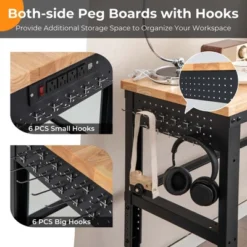 Costway 53" Adjustable Height Workbench 1760lbs Capacity Workstation W/ Power Outlets -Sunnydaze Decor Store GUEST 2ebcfbf0 d45c 4282 a46f 6cb0f747afe9