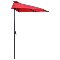 Sunnydaze Decor Sunnydaze Solar Outdoor Half Patio Umbrella With LED Lights And Crank - 9' -Sunnydaze Decor Store GUEST 3096b487 acc8 4023 8d09 87ecbc69d077