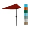 Nature Spring Half-Canopy Patio Umbrella - 9', Red -Sunnydaze Decor Store GUEST 30e953fb 5732 40d9 999b 444743dec763
