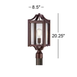 Franklin Iron Works Rockford Rustic Farmhouse Outdoor Post Light Bronze Iron 20 1/4" Clear Beveled Glass For Exterior Barn Deck House Porch Yard Patio -Sunnydaze Decor Store GUEST 30eef78b 23e2 4d87 8496 84eb9a64215c