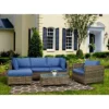 4pc Wicker Patio Sectional Seating Set - Blue - EDYO LIVING -Sunnydaze Decor Store GUEST 312c1134 d7f2 4c4a ab53 1350667719a7