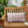 Sunbrella Outdoor Throw Pillow Indigo Blue/Coral -Sunnydaze Decor Store GUEST 31703634 1945 4683 80c2 f7df152375b6