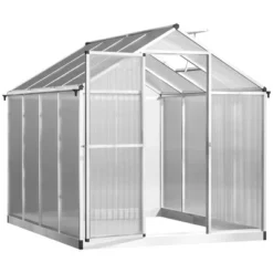 Outsunny Walk-In Polycarbonate Greenhouse With Roof Vent For Ventilation & Rain Gutter, Hobby Greenhouse For Winter 17 Outsunny Walk-In Polycarbonate Greenhouse With Roof Vent For Ventilation & Rain Gutter, Hobby Greenhouse For Winter -Sunnydaze Decor Store GUEST 31b00112 4e3a 45b7 9eaa 83a76174a9fc