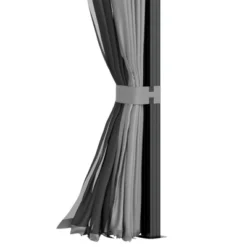 Outsunny 10' X 10' Metal Hardtop Gazebo With Mesh Sidewalls & Curtains, Double Roof Pavilion For Patio, Backyard, Deck, Porch, Gray -Sunnydaze Decor Store GUEST 31cbd138 a6fb 43c7 9d2d 71d6350b60ae