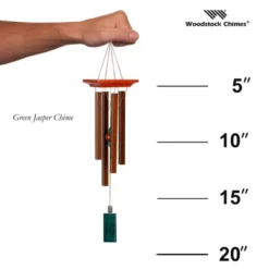 Woodstock Wind Chimes Signature Collection, Woodstock Green Jasper Chime, 19'' Bronze Wind Chime WGBR -Sunnydaze Decor Store GUEST 32ace244 8d8a 4962 bf76 c8e4b2bda2a5