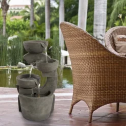 Nature Spring 4-Tiered Bowl Outdoor Water Fountain -Sunnydaze Decor Store GUEST 32c7d9cb 3f93 4850 bdb1 d16467e2aec1