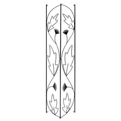 46" Tall Iron Downspout Decorative Garden Trellis Black Powder Coat Finish - Achla Designs 5 46" Tall Iron Downspout Decorative Garden Trellis Black Powder Coat Finish - Achla Designs - Image 3