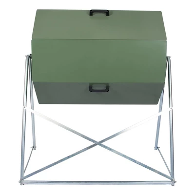 Jora Composters JK270A 70 Gallon Dual Chamber Galvanized Steel Backyard Composter Tumbler Bin For High Temperature Outdoor Composting, Green 3 Jora Composters JK270A 70 Gallon Dual Chamber Galvanized Steel Backyard Composter Tumbler Bin For High Temperature Outdoor Composting, Green