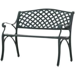 Outsunny Cast Aluminium Garden Bench 2 Seater Antique Loveseat For Outdoor Patio Porch Park, Verdigris -Sunnydaze Decor Store GUEST 33da9241 0c2a 45b0 be74 f9beca762648