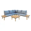 Stellar 4pc Outdoor Aluminum Sectional Set With Tables & Cushions - DUKAP