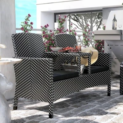 2pc Maksville Aluminum Patio Loveseat & Storage Bench - MiBasics 6 2pc Maksville Aluminum Patio Loveseat & Storage Bench - MiBasics - Image 4