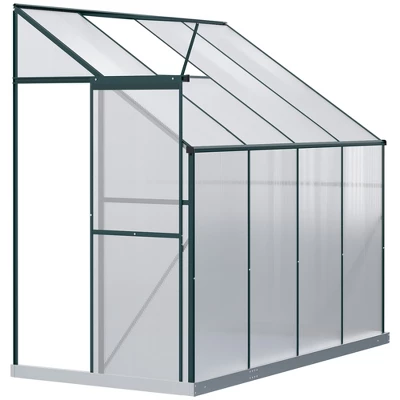 Outsunny Walk-In Garden Greenhouse Aluminum Polycarbonate With Roof Vent For Plants Herbs Vegetables 9 Outsunny Walk-In Garden Greenhouse Aluminum Polycarbonate With Roof Vent For Plants Herbs Vegetables - Image 7