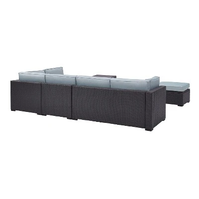 Biscayne 6pc All-Weather Wicker Patio Seating Set - Mist - Crosley 4 Biscayne 6pc All-Weather Wicker Patio Seating Set - Mist - Crosley - Image 2