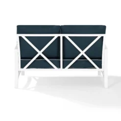 Kaplan Loveseat White/Navy - Crosley 13 Kaplan Loveseat White/Navy - Crosley -Sunnydaze Decor Store GUEST 34b0f7e1 c722 4844 bf44 6f5940f1ff18