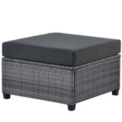 7pc Outdoor Set With Rattan Sofa & Cushions - Gray - GODEER -Sunnydaze Decor Store GUEST 34b235f3 7541 45f4 8245 77a440455e60