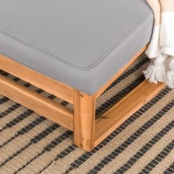 Galia 2pc Square Leg Acacia Wood Chair And Ottoman With Cushions - Brown - Saracina Home -Sunnydaze Decor Store GUEST 34f09a2c 5eb2 4765 8bf5 0e22052dcc27