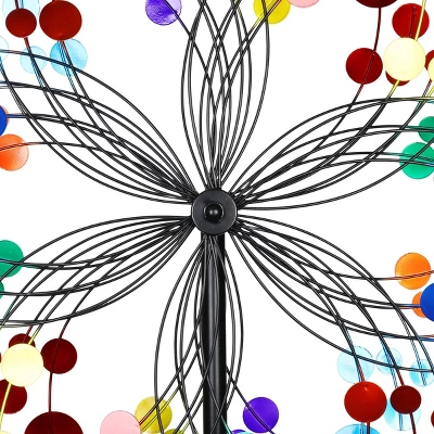 24" X 75" Giant Metal Kinetic Garden Stake - Starry Night - Exhart 6 24" X 75" Giant Metal Kinetic Garden Stake - Starry Night - Exhart - Image 4