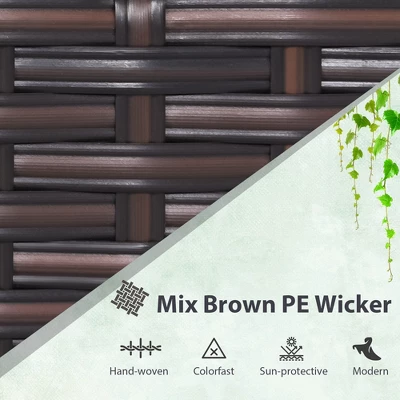 Costway 3PCS Patio Wicker Furniture Set With Beige & Navy Cushion Covers Balcony 7 Costway 3PCS Patio Wicker Furniture Set With Beige & Navy Cushion Covers Balcony - Image 5