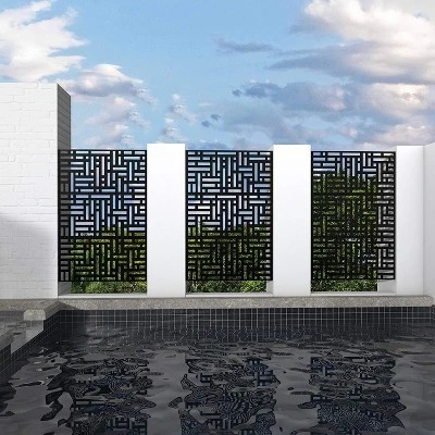 NewTown Decorative Privacy Screen Outdoor Divider With Stand, Featuring Precise Laser Cut,Metal Material-The Pop Home 4 NewTown Decorative Privacy Screen Outdoor Divider With Stand, Featuring Precise Laser Cut,Metal Material-The Pop Home - Image 2