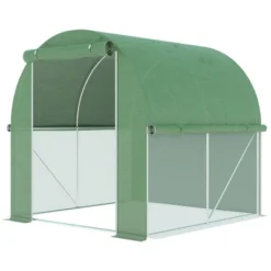 Outsunny 6' X 6' X 6' Tunnel Greenhouse Outdoor Walk-In Hot House With Roll-up Plastic Cover And Zippered Door, Steel Frame, Green 9 Outsunny 6' X 6' X 6' Tunnel Greenhouse Outdoor Walk-In Hot House With Roll-up Plastic Cover And Zippered Door, Steel Frame, Green -Sunnydaze Decor Store GUEST 3552b7e7 00ca 4e0a b9ce 7ca993bd5ed3